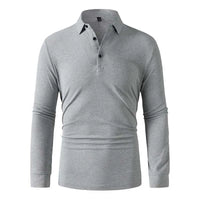 New Men's Business Casual Long Sleeved Shirt Solid