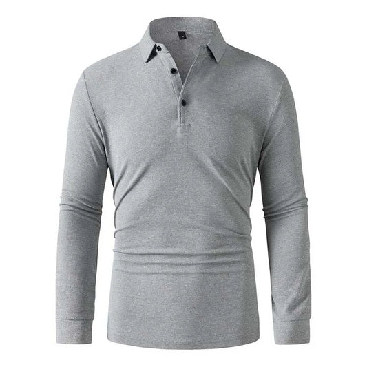 New Men's Business Casual Long Sleeved Shirt Solid