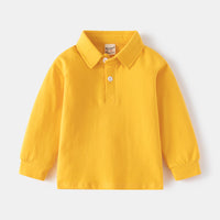 Cotton Long Sleeve Boys Polo T-shirts Toddler Kids Elegant