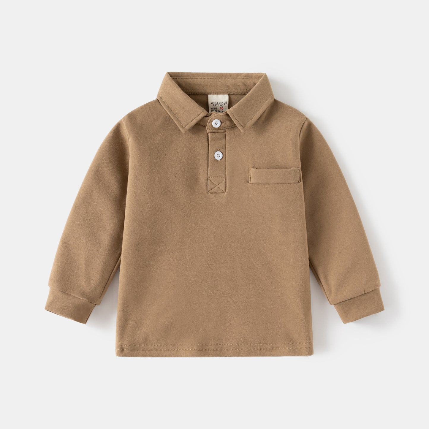 Boys' Solid Color Long Sleeve Slim Classic Polo Shirt 2025