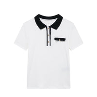 New women's spliced polo shirt