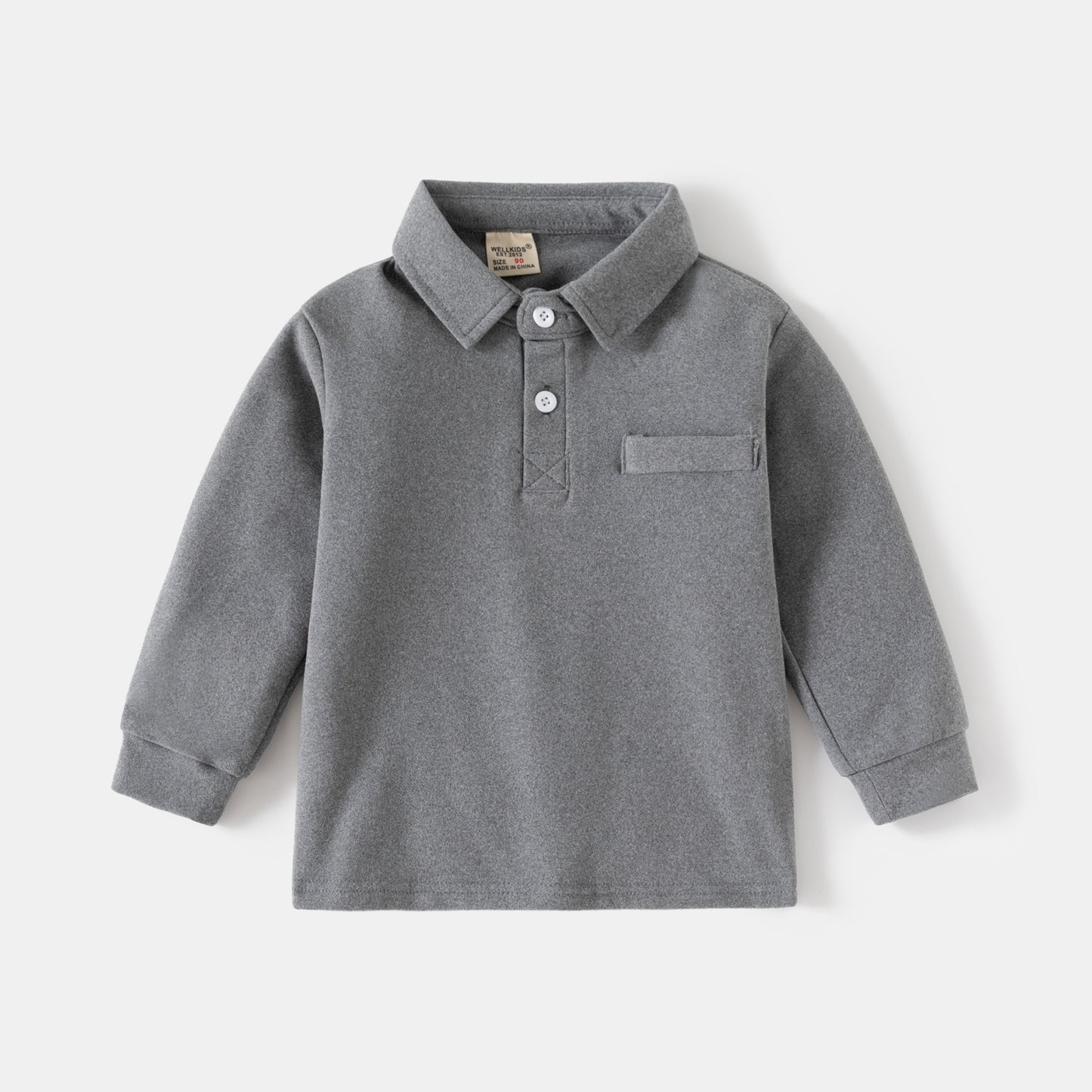 Boys' Solid Color Long Sleeve Slim Classic Polo Shirt 2025