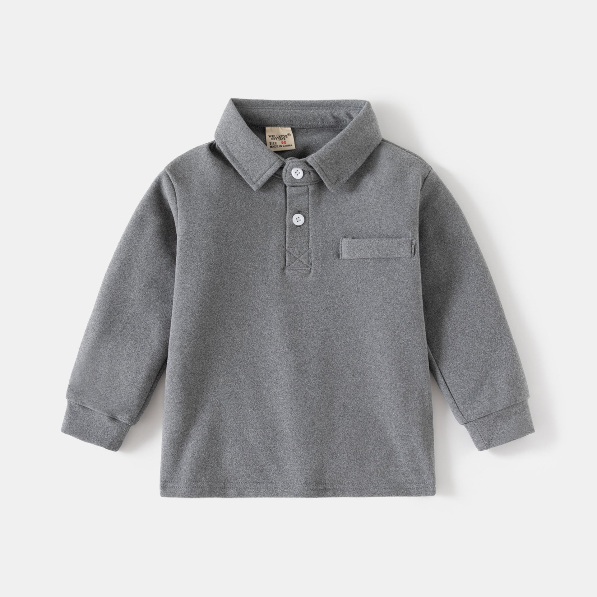 Boys' Solid Color Long Sleeve Slim Classic Polo Shirt 2025