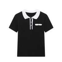 New women's spliced polo shirt