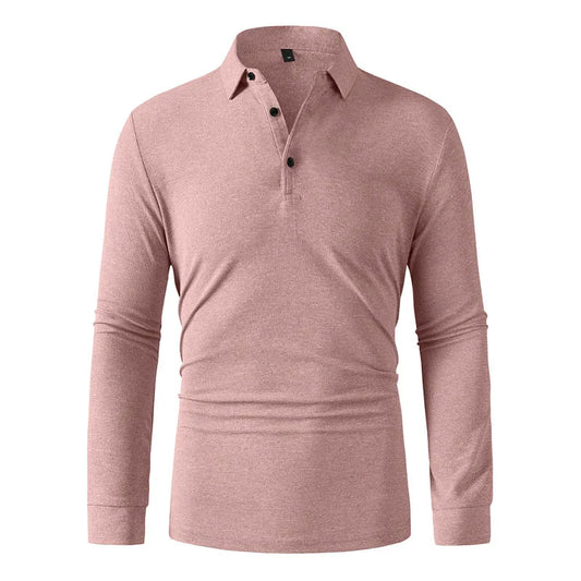 New Men's Business Casual Long Sleeved Shirt Solid