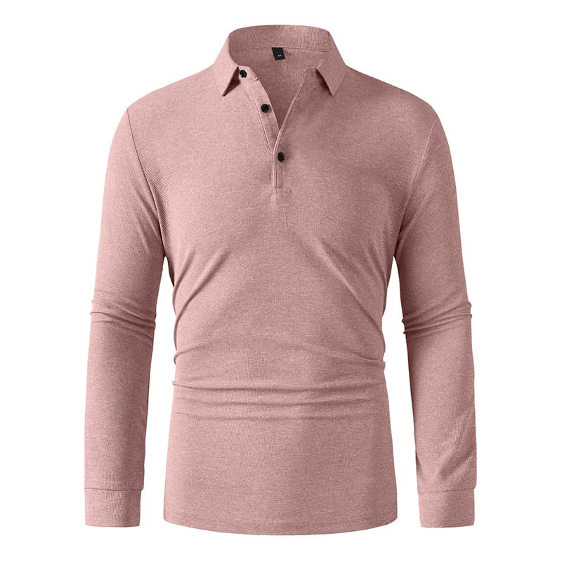 New Men's Business Casual Long Sleeved Shirt Solid