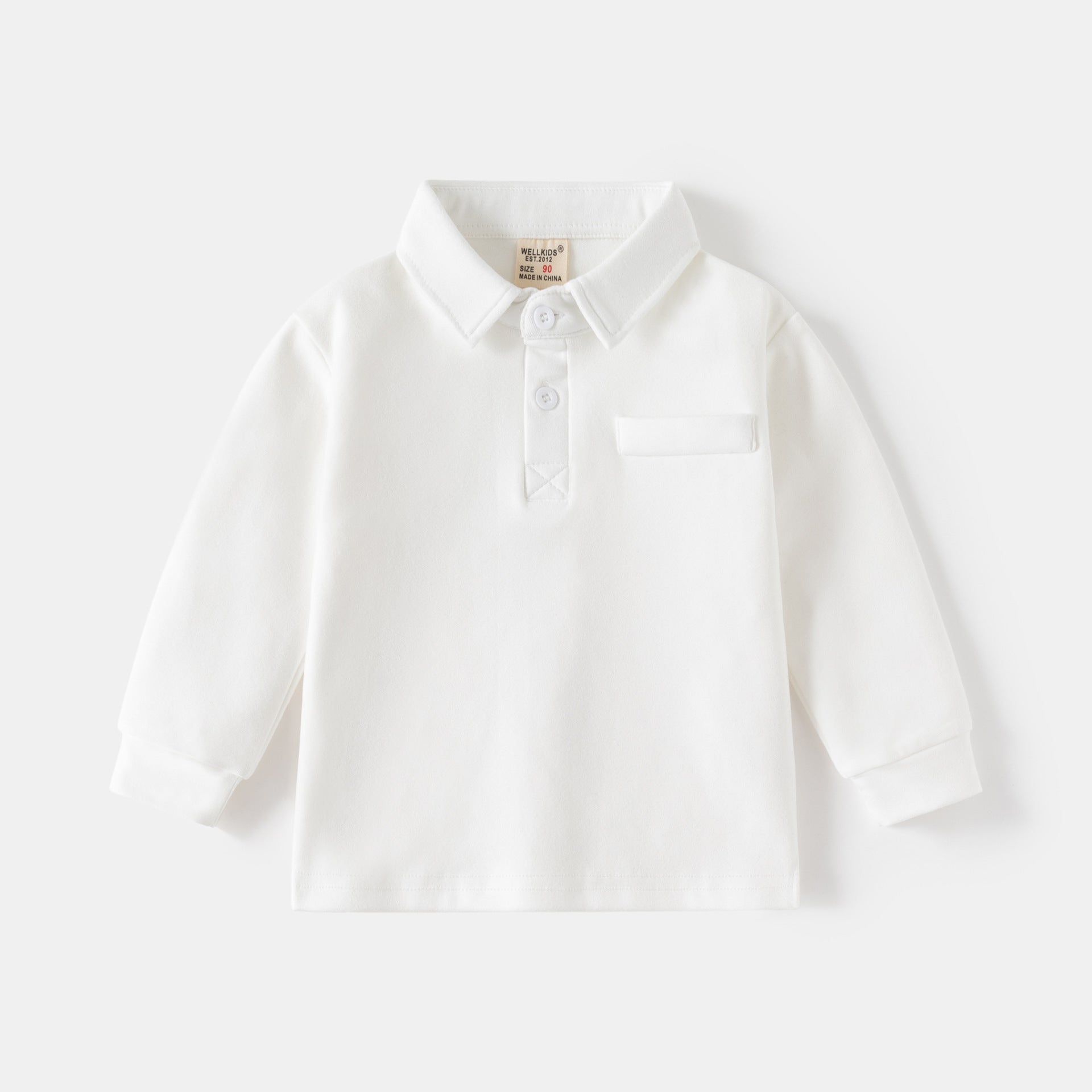 Boys' Solid Color Long Sleeve Slim Classic Polo Shirt 2025