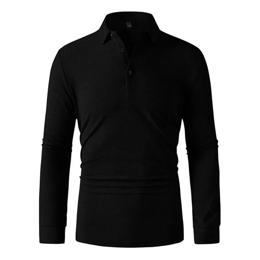 New Men's Business Casual Long Sleeved Shirt Solid