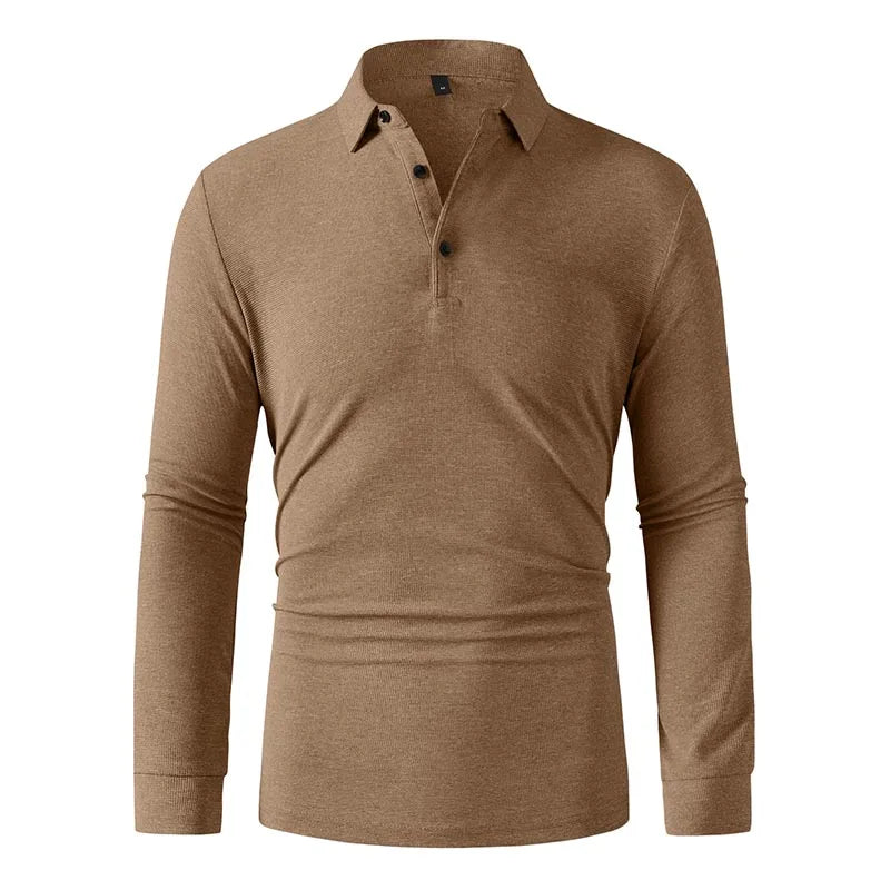 New Men's Business Casual Long Sleeved Shirt Solid