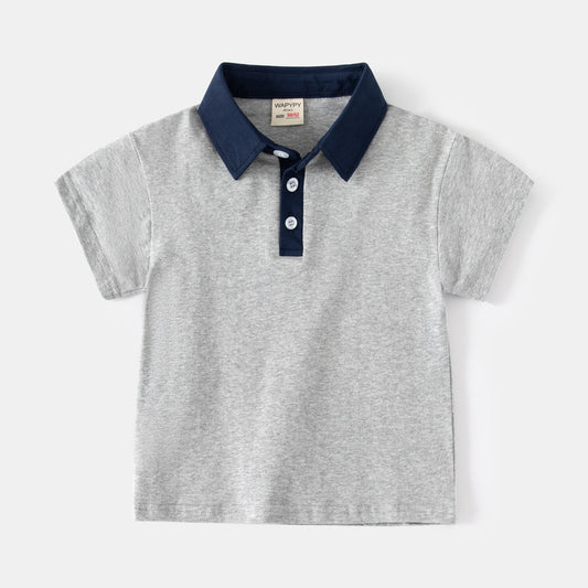 100% Cotton Basic White Polo T Shirt for Boys