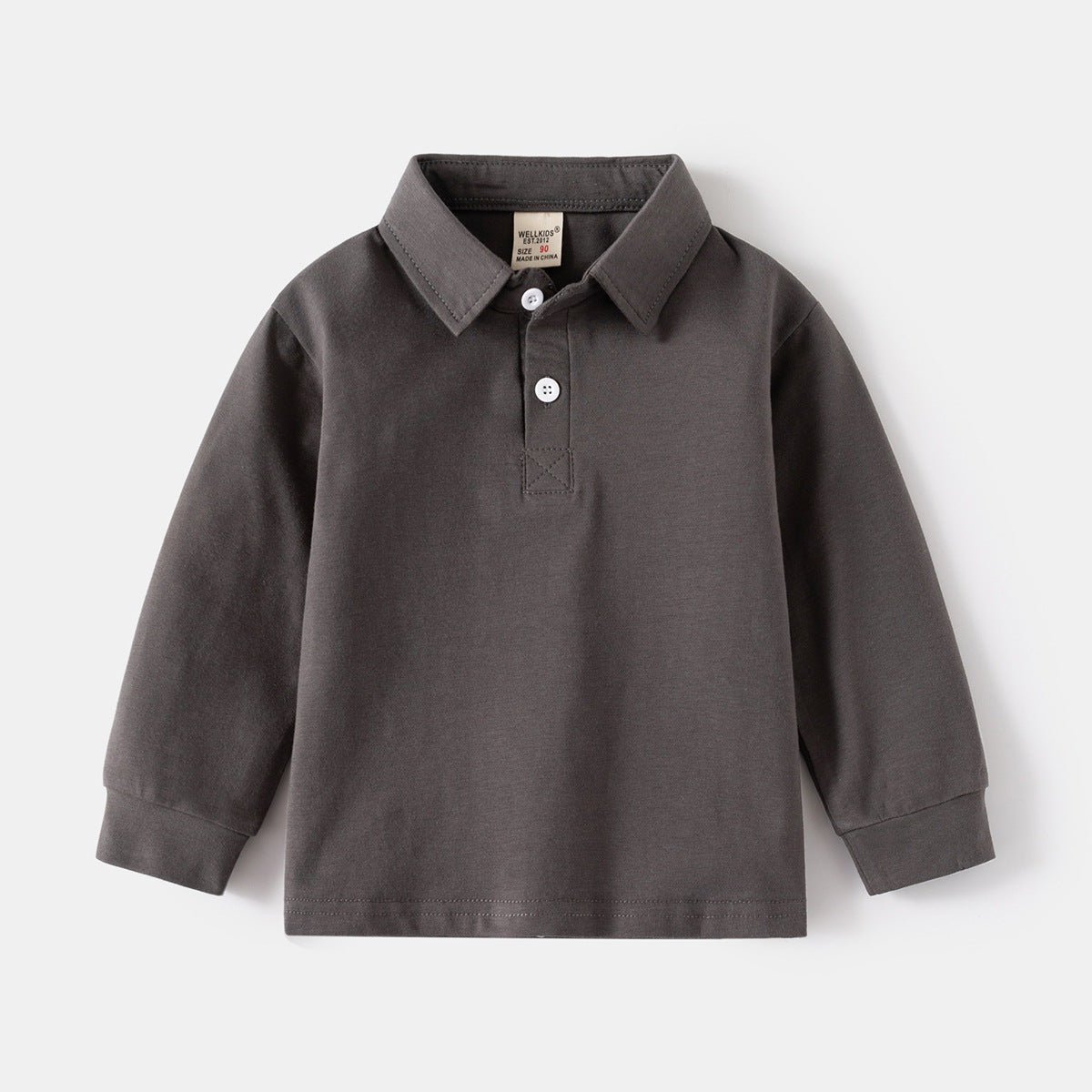 Cotton Long Sleeve Boys Polo T-shirts Toddler Kids Elegant